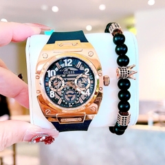 Guess Prodigy |Nam Giới |Chronograph |Rose Gold |Dây Cao Su Xanh Navy |Máy Pin (Quartz) |Size 44mm