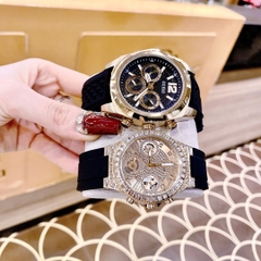Guess Resistance |Cặp Đôi |Vàng Gold |Dây Silicone Màu Đen |Size 44x36mm