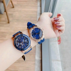 Guess Rigor |Cặp Đôi |Mặt Tròn Rose Gold |Dây Sillicone Xanh |Size 45x36mm