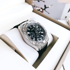 Guess Rigor |Nam Giới |Đính Đá Silver |Dây Sillicone Đen |Máy Pin (Quartz) |Size 47mm