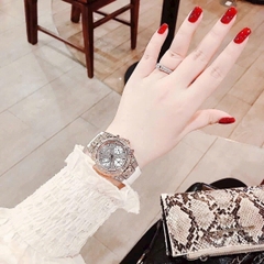 Guess Rigor |Nữ Giới |Full Đá Rose Gold |Dây Sillicone Trắng |Máy Pin (Quartz) |Size 39mm