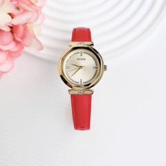 Guess Rumour |Nữ Giới |Vàng Gold |Dây Da Màu Đỏ |Máy Pin (Quartz) |Size 34mm