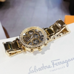Guess Solstice |Nữ Giới |Mặt Đính Đá |Dây Kim Loại Vàng Gold |Máy Pin (Quartz) |Size 37mm