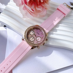 Guess Sparkling |Nữ Giới |Đính Đá Rose Gold |Dây Sillicone Hồng |Máy Pin (Quartz) |Size 38mm