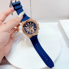 Guess Third Gear |Nam Giới |Rose Gold |Dây Sillicone Xanh |Máy Pin (Quartz) |Size 46mm