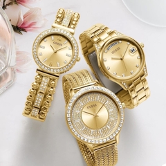 Guess Willow |Nữ Giới |Đính Đá |Dây Lưới Vàng Gold |Máy Pin (Quartz) |Size 38mm