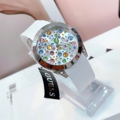 Guess Wonderlust |Nữ Giới |Đính Đá Nhiều Màu |Dây Sillicone Trắng |Máy Pin (Quartz) |Size 38mm