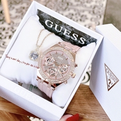 Guess Allara |Nữ Giới |Đính Đá Rose Gold |Dây Sillicone Hồng |Máy Pin (Quartz) |Size 38mm