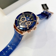 Guess Multi-Function |Nam giới |Mặt Tròn |Rose Gold |Dây Sillicone Xanh |Máy Pin (Quartz) |Size 46mm