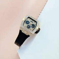 Guess Phoenix |Nam Giới |Chronograph |Full Đá Vàng Gold |Dây Sillicone |Máy Pin (Quartz) |Size 43x51mm