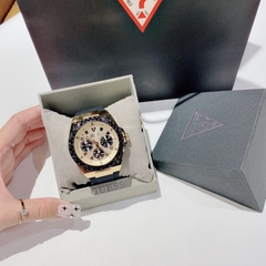Guess Rigor |Nam Giới |Multifunction |Vàng Gold |Dây Sillicone Đen |Máy Pin (Quartz) |Size 45mm