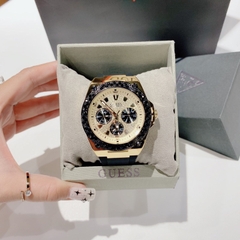 Guess Rigor |Nam Giới |Multifunction |Vàng Gold |Dây Sillicone Đen |Máy Pin (Quartz) |Size 45mm