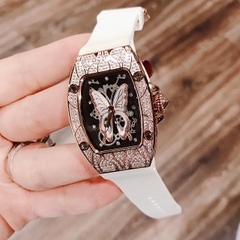 Hanboro Cánh Tiên |Nữ Giới |Đá Rose Gold |Dây Silicone |Máy Pin (Quartz) |Size 32x45mm