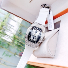 Hanboro Cánh Tiên |Nữ Giới |Đá Trắng Silver |Dây Silicone |Máy Pin (Quartz) |Size 32x45mm