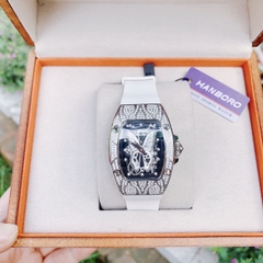 Hanboro Cánh Tiên |Nữ Giới |Đá Trắng Silver |Dây Silicone |Máy Pin (Quartz) |Size 32x45mm
