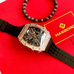 Hanboro Lật Mặt Limited |Nam Giới |Sillicone |Rose Gold |Máy Cơ (Automatic) |Size Lớn 43x50mm