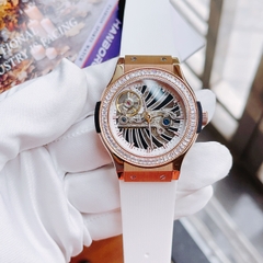 Hanboro Lộ Cơ |Nữ Giới |Rose Gold |Dây Silicone Trắng |Máy Cơ (Automatic) |Size 36mm