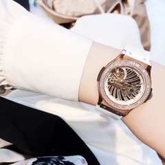 Hanboro Lộ Cơ |Nữ Giới |Rose Gold |Dây Silicone Trắng |Máy Cơ (Automatic) |Size 36mm