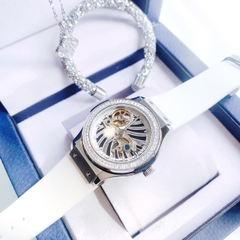 Hanboro Lộ Cơ |Nữ Giới |Trắng Silver |Dây Silicone Trắng |Máy Cơ (Automatic) |Size 36mm