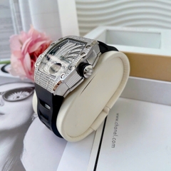 Hanboro Lốc Xoáy |Nam Giới |Đính Full Đá |Dây Cao Su |Máy Cơ (Automatic) |Size 40x48mm