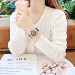 Hanboro Mặt Vũ Trụ |Nữ Giới |Đá Rose Gold |Dây Cao Su |Máy Pin (Quartz) |Size 36mm