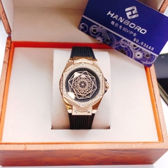 Hanboro Mặt Vũ Trụ |Nữ Giới |Đá Rose Gold |Dây Cao Su |Máy Pin (Quartz) |Size 36mm
