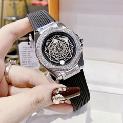 Hanboro Mặt Vũ Trụ |Nữ Giới |Đá Trắng Silver |Dây Cao Su |Máy Pin (Quartz) |Size 36mm