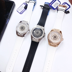 Hanboro Mặt Vũ Trụ |Nữ Giới |Đá Trắng Silver |Dây Cao Su |Máy Pin (Quartz) |Size 36mm