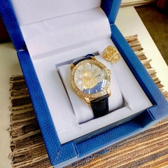 Hanboro Thuyền Buồm |Nam Giới |Vàng Gold |Dây Da |Máy Cơ (Automatic) |Size 43mm