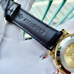 Hanboro Thuyền Buồm |Nam Giới |Vàng Gold |Dây Da |Máy Cơ (Automatic) |Size 43mm