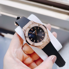 Hanboro Tựa Hublot |Nữ Giới |Đá Rose Gold |Dây Cao Su |Máy Pin (Quartz) |Size 34mm