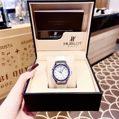 Hublot Geneve |Nữ Giới |Đính Đá Xanh |Dây Silicone Trắng |Máy Pin (Máy Quartz) |Size 34mm