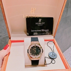 Hublot Geneve |Nữ Giới |Rose Gold |Đính Đá |Dây Silicone Đen |Máy Pin (Máy Quartz) |Size 34mm