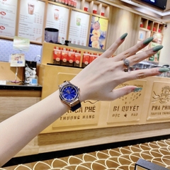 Hublot Geneve |Nữ Giới |Rose Gold |Đính Đá |Dây Silicone Xanh |Máy Pin (Máy Quartz) |Size 34mm