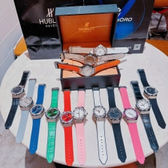 Hublot Geneve |Nữ Giới |Silver |Đính Đá |Dây Silicone Hồng |Máy Pin (Máy Quartz) |Size 34mm