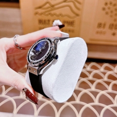 Hublot Geneve |Nữ Giới |Silver |Đính Đá Đen |Dây Silicone |Máy Pin (Máy Quartz) |Size 34mm
