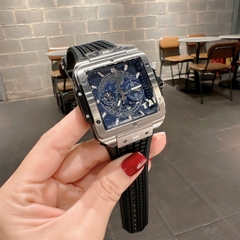 Hublot Square Bang Unico |Nam Giới |Mặt Vuông Xanh |Dây Silicone |Máy Pin (Máy Quartz) |Size 42x42mm