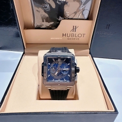 Hublot Square Bang Unico |Nam Giới |Mặt Vuông Xanh |Dây Silicone |Máy Pin (Máy Quartz) |Size 42x42mm