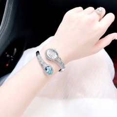 Melissa Đầu Rắn |Nữ Giới |Đính Đá Xanh Ngọc |Lắc Tay Silver |Máy Pin (Quartz) |Size 28mm