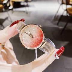 Melissa Full Đá Hồng |Nữ Giới |Dây Mesh Lưới Rose Gold |Máy Pin (Quartz) |Size 30mm