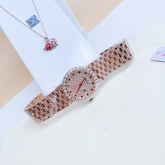 Melissa Mặt Tròn |Nữ Giới |Đính Đá Đỏ |Dây Kim Loại Rose Gold |Máy Pin (Quartz) |Size 32mm