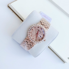 Melissa Mặt Tròn |Nữ Giới |Đính Đá Đỏ |Dây Kim Loại Rose Gold |Máy Pin (Quartz) |Size 32mm