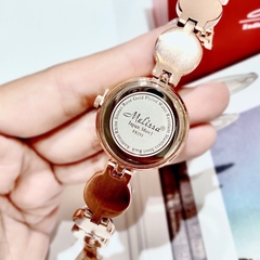 Melissa Mặt Đính Đá |Nữ Giới |Rose Gold |Lắc Tay Xanh Dương |Máy Pin (Quartz) |Size 28mm