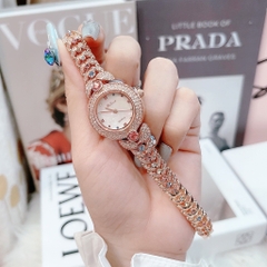 Melissa Mặt Tròn |Nữ Giới |Đính Đá Nhiều Màu |Lắc Tay Rose Gold |Máy Pin (Quartz) |Size 28mm