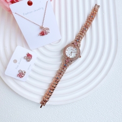 Melissa Mặt Tròn |Nữ Giới |Đính Đá Nhiều Màu |Lắc Tay Rose Gold |Máy Pin (Quartz) |Size 28mm