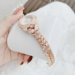 Melissa Mặt Tròn |Nữ Giới |Đính Đá Nhiều Màu |Lắc Tay Rose Gold |Máy Pin (Quartz) |Size 28mm