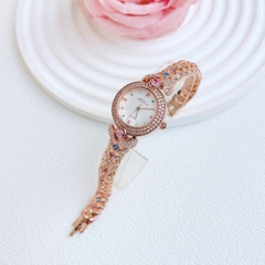 Melissa Mặt Tròn |Nữ Giới |Đính Đá Nhiều Màu |Lắc Tay Rose Gold |Máy Pin (Quartz) |Size 28mm