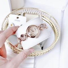 Melissa Mặt Tròn |Nữ Giới |Rose Gold |Lắc Tay Đính Đá Rơi Màu Rose |Máy Pin (Quartz) |Size 28mm