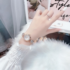 Melissa Mặt Tròn |Nữ Giới |Rose Gold |Lắc Tay Đính Đá Rơi Màu Trắng |Máy Pin (Quartz) |Size 28mm