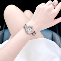 Melissa Mặt Trắng |Nữ Giới |Rose Gold |Dây Kim Loại Đính Đá |Máy Pin (Quartz) |Size 34mm